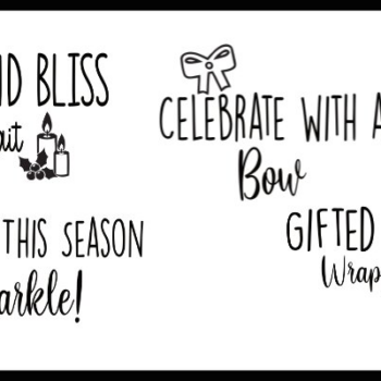 Intra απο ξύλο plywood 3mm-4mm πάχος 8 Εορταστικές Χαρούμενες Φράσεις PDF Δίασταση 8x8 cm INTRAFABR-108982165 - Image 1