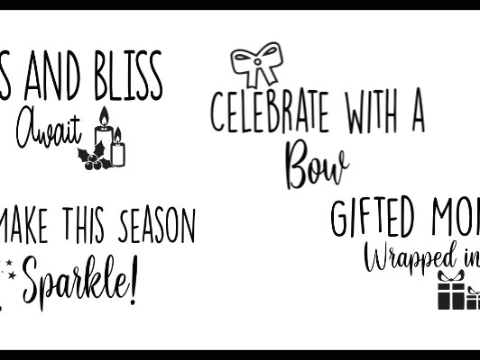 Intra απο ξύλο plywood 3mm-4mm πάχος 8 Εορταστικές Χαρούμενες Φράσεις PDF Δίασταση 8x8 cm INTRAFABR-108982165