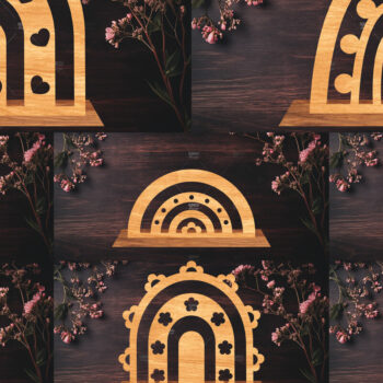 Intra απο ξύλο plywood 3mm-4mm πάχος 8 Rainbow Διακόσμηση σπιτιού Δίασταση 15x15 cm INTRAFABR-122463381 - Image 1