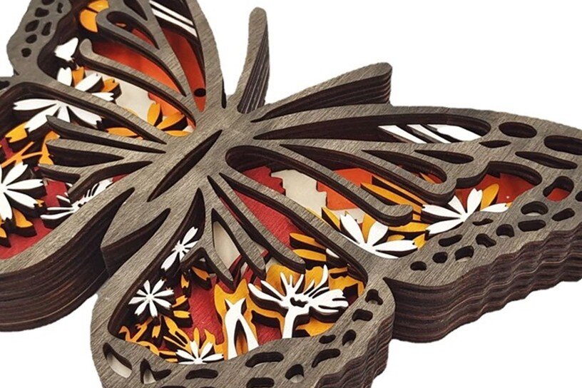 Intra απο ξύλο plywood 3mm-4mm πάχος Χριστουγεννιάτικο Στολίδι 8 Ξύλινα Ζώα Δίασταση 8x8 cm INTRAFABR-53677358