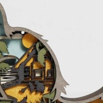 Intra απο ξύλο plywood 3mm-4mm πάχος Χριστουγεννιάτικο Στολίδι 8 Ξύλινα Ζώα Δίασταση 8x8 cm INTRAFABR-53677358 - Image 3