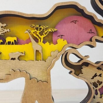 Intra απο ξύλο plywood 3mm-4mm πάχος Χριστουγεννιάτικο Στολίδι 8 Ξύλινα Ζώα Δίασταση 8x8 cm INTRAFABR-53677358 - Image 7