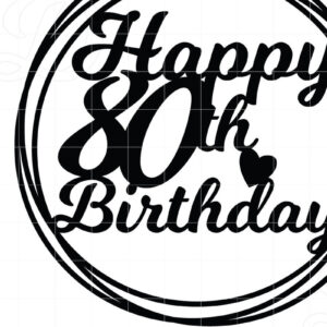 Intra απο ξύλο plywood 3mm-4mm πάχος 80 Happy Birthday Cake Topper Δίασταση 15×15 cm INTRAFABR-12654401