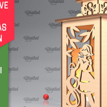 Intra απο ξύλο plywood 3mm-4mm πάχος 8η Ημέρα Χριστουγεννιάτικου Φαναριού με λέιζερ Δίασταση 15x15 cm INTRAFABR-103365079 - Image 1