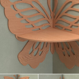 Intra απο ξύλο plywood 3mm-4mm πάχος 9 Σχέδια γωνιακών ραφιών πεταλούδας – Δίασταση 15x15 cm INTRAFABR-119044530