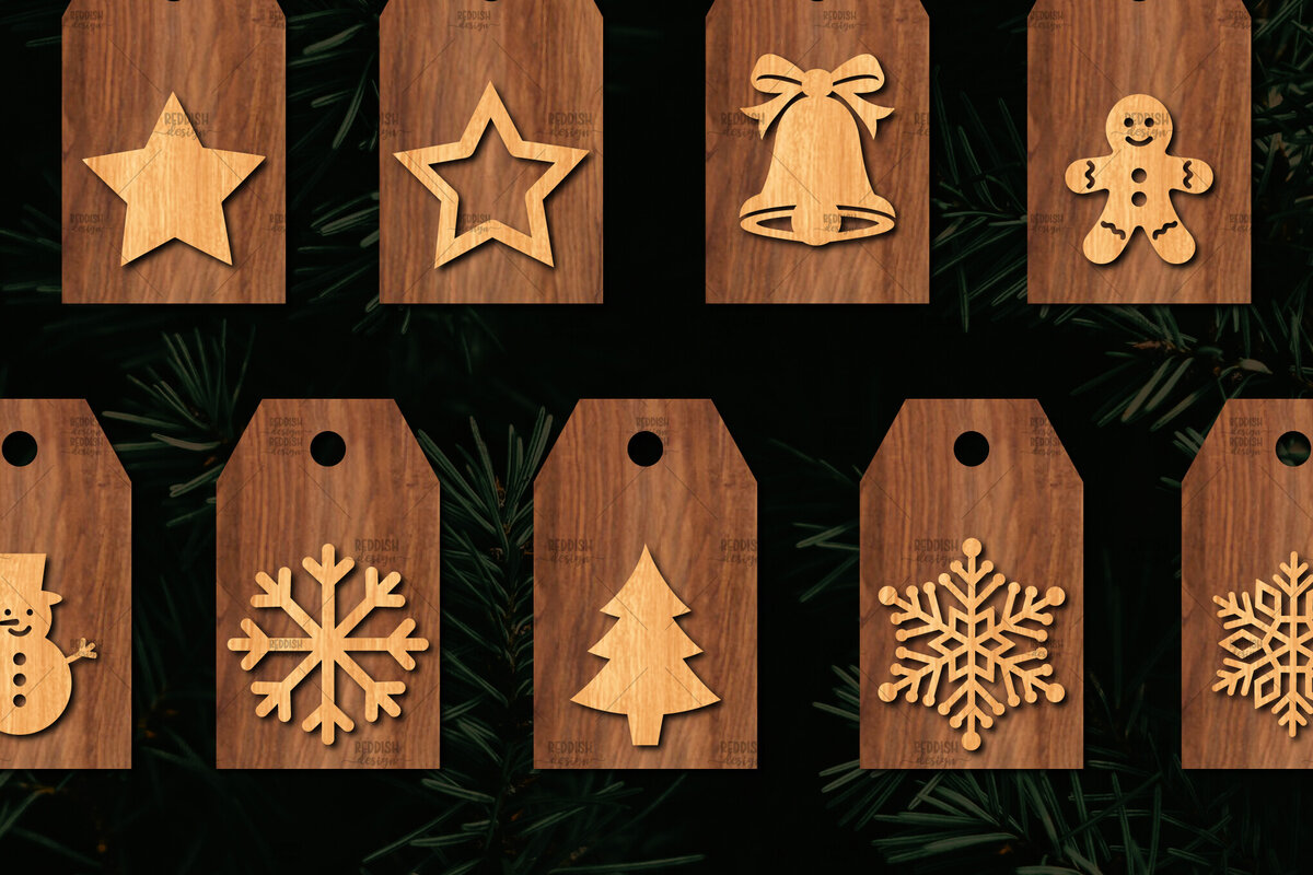 Intra απο ξύλο plywood 3mm-4mm πάχος 9 Χριστουγεννιάτικο δώρο ετικέτας Δίασταση 15x15 cm INTRAFABR-113221335