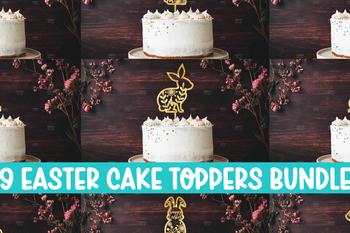 Intra απο ξύλο plywood 3mm-4mm πάχος 9 Πάσχα Μπάνι Κέικ Topper Δίασταση 15x15 cm INTRAFABR-118741655