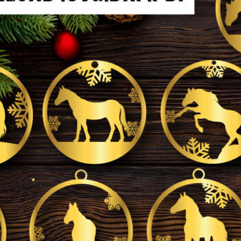 Intra απο ξύλο plywood 3mm-4mm πάχος 9 Χριστουγεννιάτικα στολίδια αλόγων - Δίασταση 8x8 cm INTRAFABR-70686154 - Image 1