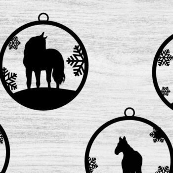 Intra απο ξύλο plywood 3mm-4mm πάχος 9 Χριστουγεννιάτικα στολίδια αλόγων - Δίασταση 8x8 cm INTRAFABR-70686154 - Image 2