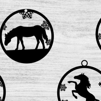 Intra απο ξύλο plywood 3mm-4mm πάχος 9 Χριστουγεννιάτικα στολίδια αλόγων - Δίασταση 8x8 cm INTRAFABR-70686154 - Image 3