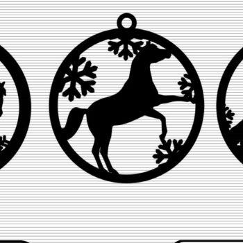 Intra απο ξύλο plywood 3mm-4mm πάχος 9 Χριστουγεννιάτικα στολίδια αλόγων - Δίασταση 8x8 cm INTRAFABR-49660226 - Image 2