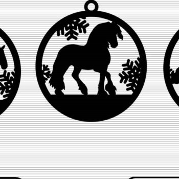 Intra απο ξύλο plywood 3mm-4mm πάχος 9 Χριστουγεννιάτικα στολίδια αλόγων - Δίασταση 8x8 cm INTRAFABR-49660226 - Image 3