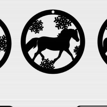 Intra απο ξύλο plywood 3mm-4mm πάχος 9 Χριστουγεννιάτικα στολίδια αλόγων - Δίασταση 8x8 cm INTRAFABR-49660226 - Image 4