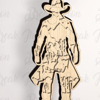 Intra απο ξύλο plywood 3mm-4mm πάχος 9 Layer Cowboy Art Piece για το Glowforge Δίασταση 15x15 cm INTRAFABR-113327274 - Image 2