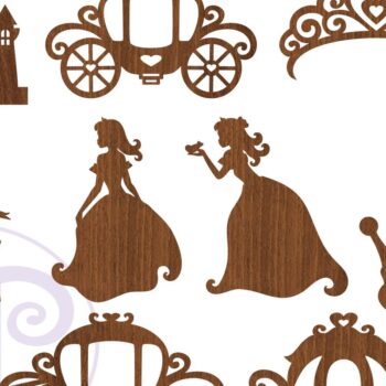 Intra απο ξύλο plywood 3mm-4mm πάχος 9 Σχέδια αποκοπής με θέμα Princess,  Δίασταση 30x20 cm INTRAFABR-76034766 - Image 3