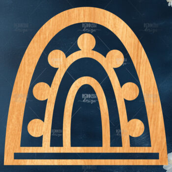 Intra απο ξύλο plywood 3mm-4mm πάχος 9 Στήριγμα Macrame Rainbow Cut  Δίασταση 15x15 cm INTRAFABR-119877910 - Image 2