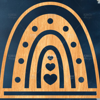 Intra απο ξύλο plywood 3mm-4mm πάχος 9 Στήριγμα Macrame Rainbow Cut  Δίασταση 15x15 cm INTRAFABR-119877910 - Image 3