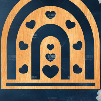 Intra απο ξύλο plywood 3mm-4mm πάχος 9 Στήριγμα Macrame Rainbow Cut  Δίασταση 15x15 cm INTRAFABR-119877910 - Image 5