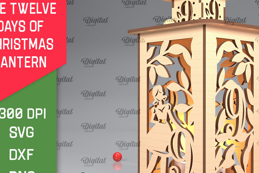 Intra απο ξύλο plywood 3mm-4mm πάχος 9η Ημέρα Χριστουγεννιάτικου Φαναριού με λέιζερ Δίασταση 15x15 cm INTRAFABR-103365140