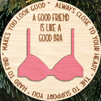 Intra απο ξύλο plywood 3mm-4mm πάχος Ένας καλός φίλος είναι σαν στολίδι σουτιέν Δίασταση 3x3 cm INTRAFABR-123189969 - Image 1