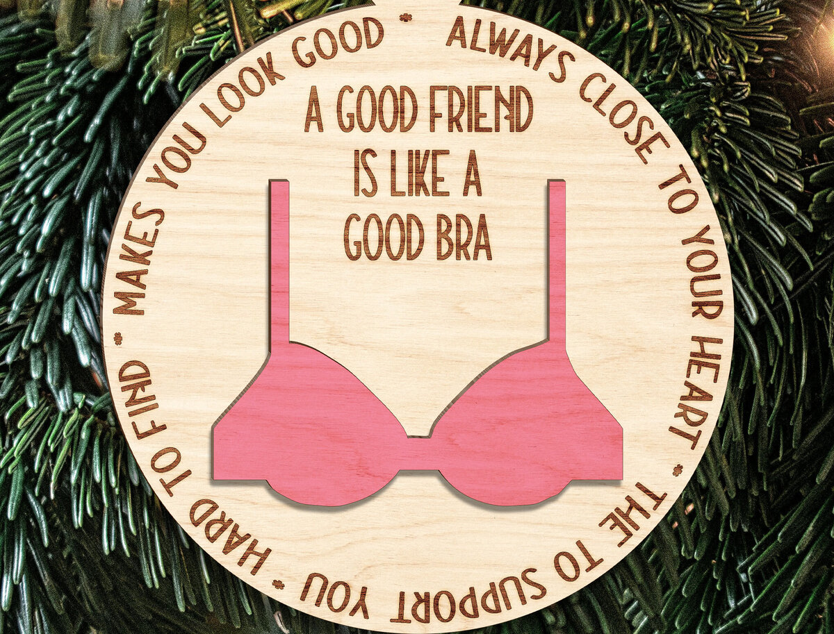 Intra απο ξύλο plywood 3mm-4mm πάχος Ένας καλός φίλος είναι σαν στολίδι σουτιέν Δίασταση 3x3 cm INTRAFABR-123189969