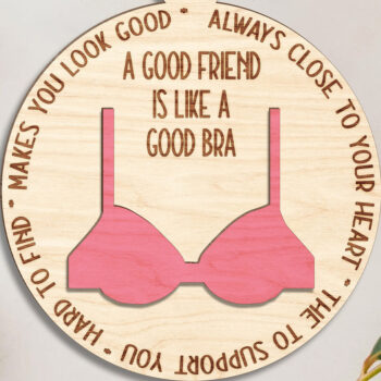 Intra απο ξύλο plywood 3mm-4mm πάχος Ένας καλός φίλος είναι σαν στολίδι σουτιέν Δίασταση 3x3 cm INTRAFABR-123189969 - Image 2