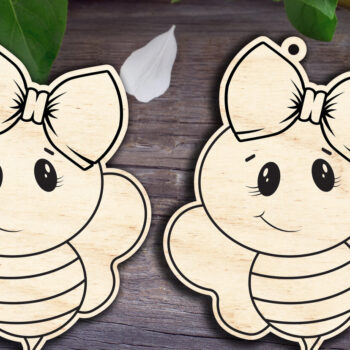 Intra απο ξύλο plywood 3mm-4mm πάχος Μια μικρή μέλισσα Δίασταση 15x15 cm INTRAFABR-29977746 - Image 1