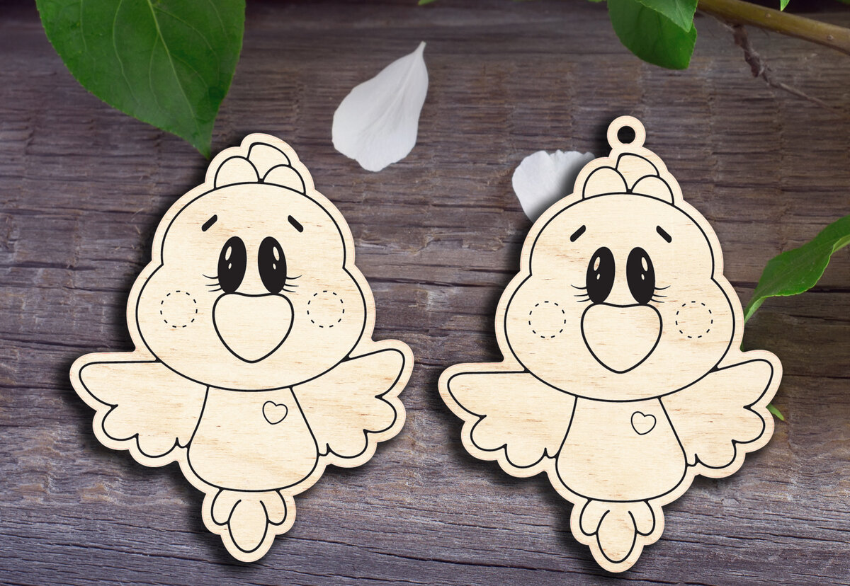 Intra απο ξύλο plywood 3mm-4mm πάχος Ένα μικρό πουλάκι Δίασταση 15x15 cm INTRAFABR-29928368