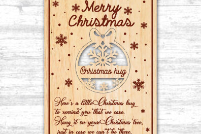 Intra απο ξύλο plywood 3mm-4mm πάχος A Little Christmas Hug Cut  Δίασταση 15x15 cm INTRAFABR-36211629