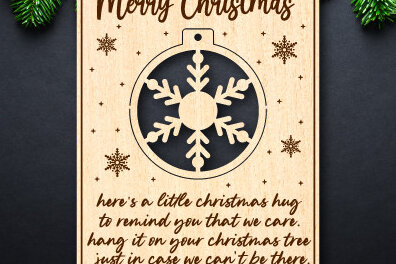 Intra απο ξύλο plywood 3mm-4mm πάχος A Little Christmas Hug Cut  Δίασταση 15x15 cm INTRAFABR-76173017