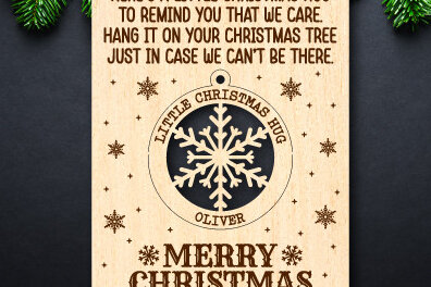 Intra απο ξύλο plywood 3mm-4mm πάχος A Little Christmas Hug Cut  Δίασταση 15x15 cm INTRAFABR-76173042