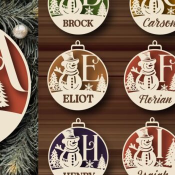 Intra απο ξύλο plywood 3mm-4mm πάχος A-Z Name , Christmas Ball Δίασταση 20x30 cm INTRAFABR-108341924 - Image 1