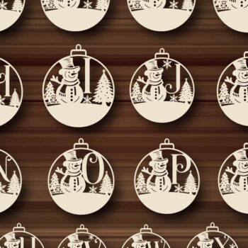 Intra απο ξύλο plywood 3mm-4mm πάχος A-Z Name , Christmas Ball Δίασταση 20x30 cm INTRAFABR-108341924 - Image 3