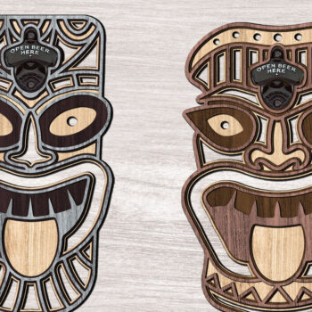 Intra απο ξύλο plywood 3mm-4mm πάχος Ανοιχτήρι μπύρας με μάσκα Αβορίγινων Δίασταση 15x15 cm INTRAFABR-26062677 - Image 3