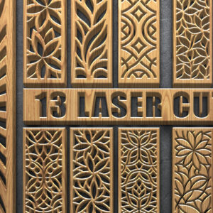 Intra απο ξύλο plywood 3mm-4mm πάχος Αφηρημένα Floral γεωμετρικά πάνελ Δίασταση 13x13 cm INTRAFABR-122880145