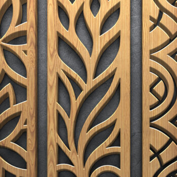 Intra απο ξύλο plywood 3mm-4mm πάχος Αφηρημένα Floral γεωμετρικά πάνελ Δίασταση 13x13 cm INTRAFABR-122880145 - Image 2