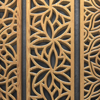 Intra απο ξύλο plywood 3mm-4mm πάχος Αφηρημένα Floral γεωμετρικά πάνελ Δίασταση 13x13 cm INTRAFABR-122880145 - Image 3