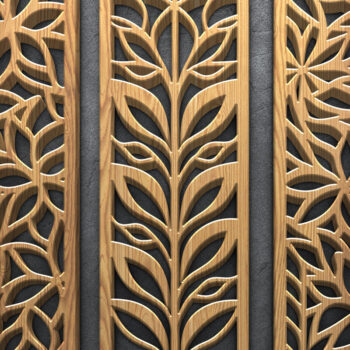 Intra απο ξύλο plywood 3mm-4mm πάχος Αφηρημένα Floral γεωμετρικά πάνελ Δίασταση 13x13 cm INTRAFABR-122880145 - Image 5