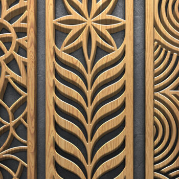 Intra απο ξύλο plywood 3mm-4mm πάχος Abstract & Floral  Panel Δίασταση 3600x5400 cm INTRAFABR-122881905 - Image 3