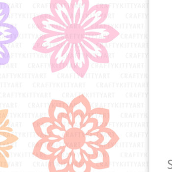 Intra απο ξύλο plywood 3mm-4mm πάχος Αφηρημένη κοπή χαρτιού με λέιζερ λουλουδιών Δίασταση 7x7 cm INTRAFABR-121268929 - Image 2