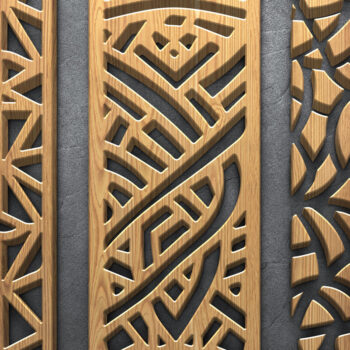 Intra απο ξύλο plywood 3mm-4mm πάχος Αφηρημένο πάνελ κοπής με λέιζερ Δίασταση 3600x7200 cm INTRAFABR-124680244 - Image 4