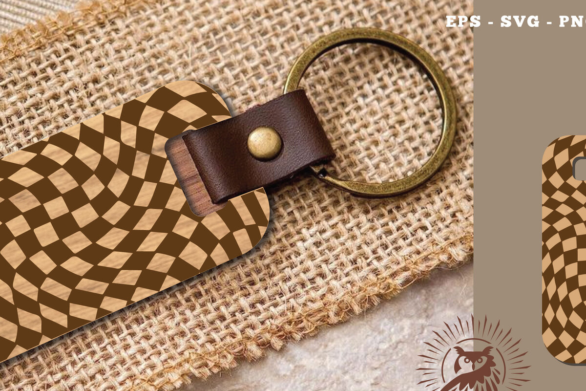 Intra απο ξύλο plywood 3mm-4mm πάχος Αφηρημένη μπρελόκ με μοτίβο 1 Δίασταση 6x6 cm INTRAFABR-115706148