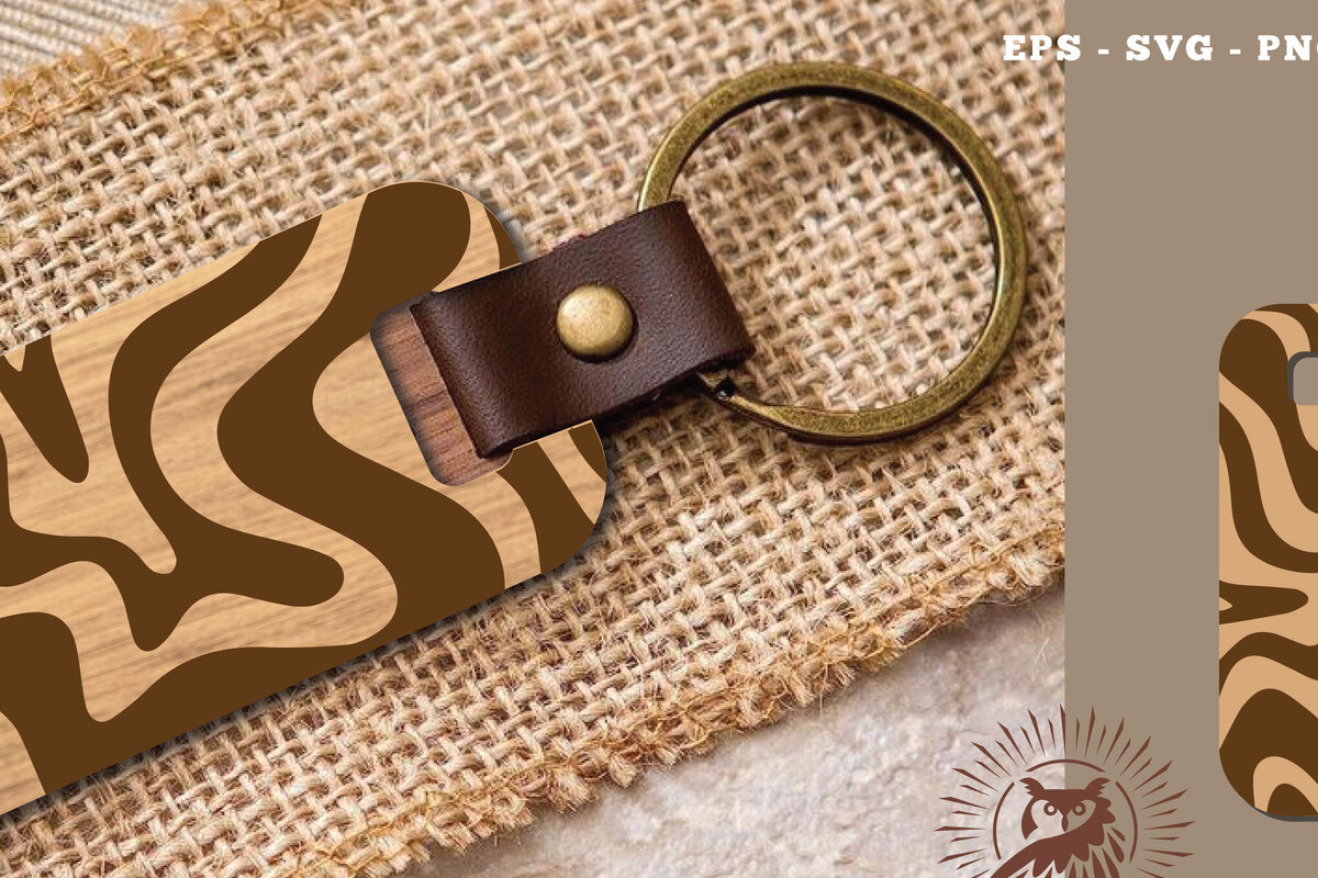 Intra απο ξύλο plywood 3mm-4mm πάχος Αφηρημένη μπρελόκ με μοτίβο 2 Δίασταση 6x6 cm INTRAFABR-115706203