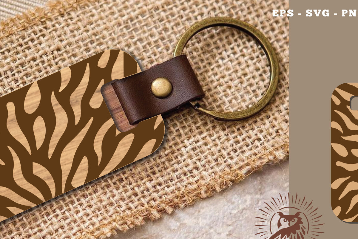 Intra απο ξύλο plywood 3mm-4mm πάχος Abstract Pattern Keychain κοπής με λέιζερ 4 Δίασταση 6x6 cm INTRAFABR-115706356