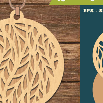 Intra απο ξύλο plywood 3mm-4mm πάχος Αφηρημένο μοτίβο κοπής με λέιζερ στολίδι Δίασταση 8x8 cm INTRAFABR-111468226 - Image 1