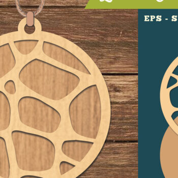 Intra απο ξύλο plywood 3mm-4mm πάχος Αφηρημένο μοτίβο κοπής με λέιζερ στολίδι Δίασταση 8x8 cm INTRAFABR-111468066 - Image 1