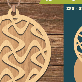 Intra απο ξύλο plywood 3mm-4mm πάχος Αφηρημένο μοτίβο κοπής με λέιζερ στολίδι Δίασταση 8x8 cm INTRAFABR-111468184 - Image 1