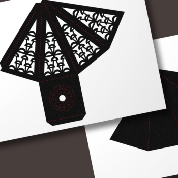 Intra απο ξύλο plywood 3mm-4mm πάχος Αφηρημένο πρότυπο φαναριού κώνου με μοτίβο Δίασταση 15x15 cm INTRAFABR-41902675 - Image 1