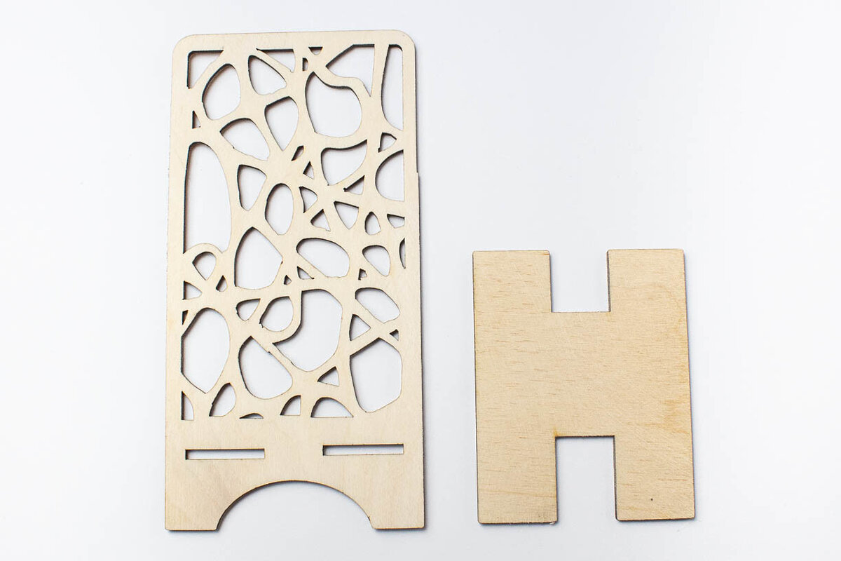 Intra απο ξύλο plywood 3mm-4mm πάχος Αφηρημένη βάση τηλεφώνου Δίασταση 30x20 cm INTRAFABR-66104539 - Image 3