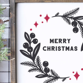 Intra απο ξύλο plywood 3mm-4mm πάχος Ακρυλική στρογγυλή ταμπέλα Merry Christmas Δίασταση 6x6 cm INTRAFABR-19995197 - Image 2